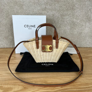 TEEN COUFFIN Handbag in Plant Material and Natural Cow Leather