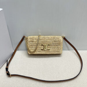 CELINE Multichette Woven Straw Mini Bag