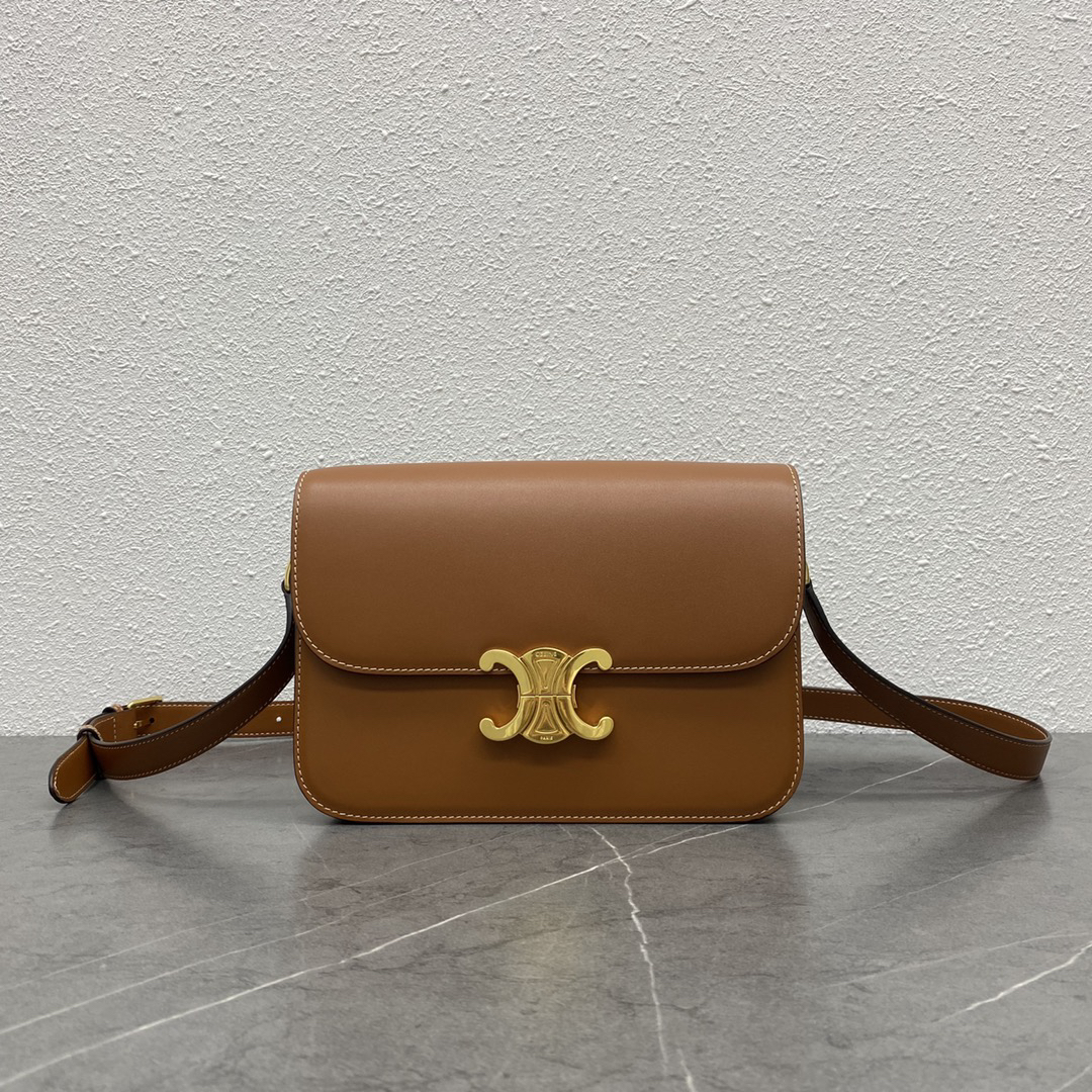 Triome Classic Leather Crossbody Bag