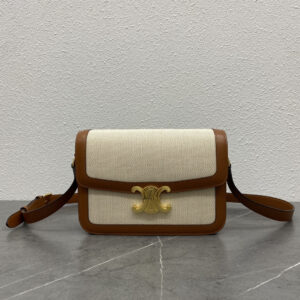 Triome Custom Canvas and Leather Turn-Lock Crossbody Bag
