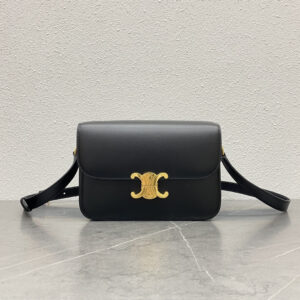 Triome New Classic Black Leather Crossbody Bag
