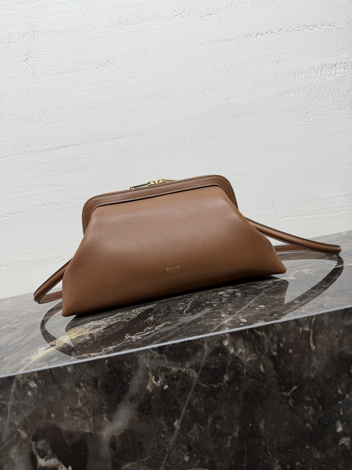 Small Structured Leather Top-Handle Bag