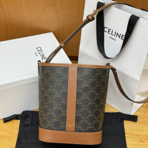 CELINE Triomphe Classic Monogram Bucket Crossbody Bag