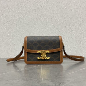 Triome Custom Printed Calf Leather Crossbody Bag with Turn-Lock Closure