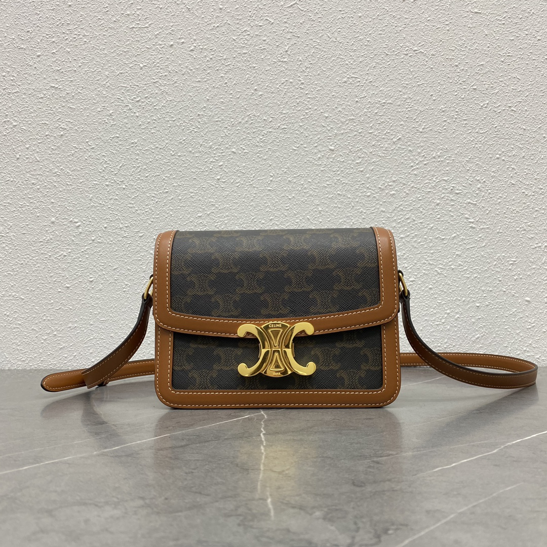 Triome Custom Printed Calf Leather Crossbody Bag with Turn-Lock Closure
