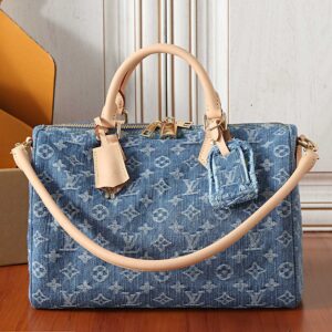 Louis Vuitton Speedy Soft 30 Denim Handbag