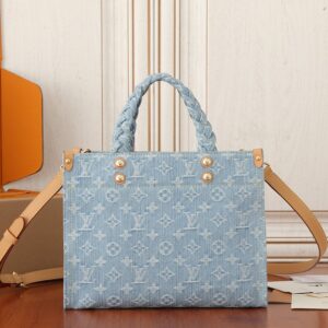 Let Go Small Tote Bag in Monogram Denim