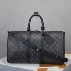 Louis Vuitton Keepall 45 Travel Bag in Monogram Eclipse Canvas
