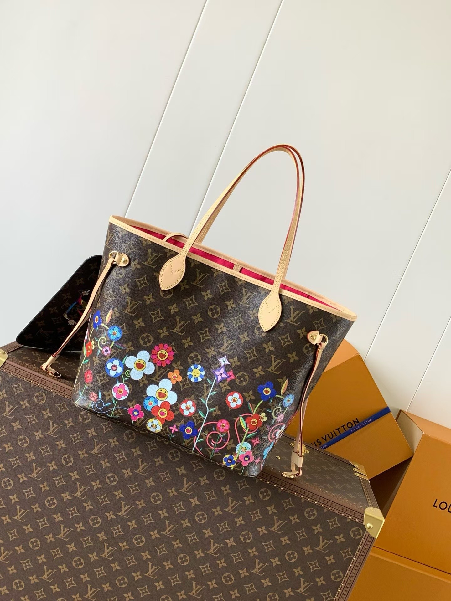 Louis Vuitton x Takashi Murakami Neverfull MM Tote Bag