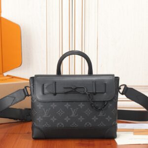 Louis Vuitton Steamer Small Crossbody Bag in Monogram Eclipse Canvas