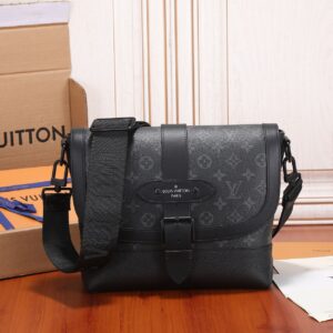 Louis Vuitton Saumur Shoulder Bag in Monogram Eclipse Canvas