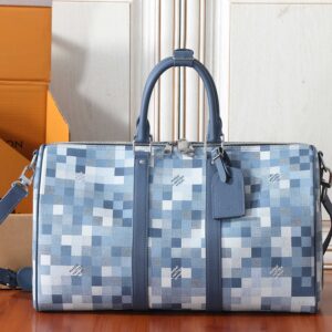Louis Vuitton Keepall Bandoulière 45 Travel Bag in Damoflage Coated Canvas