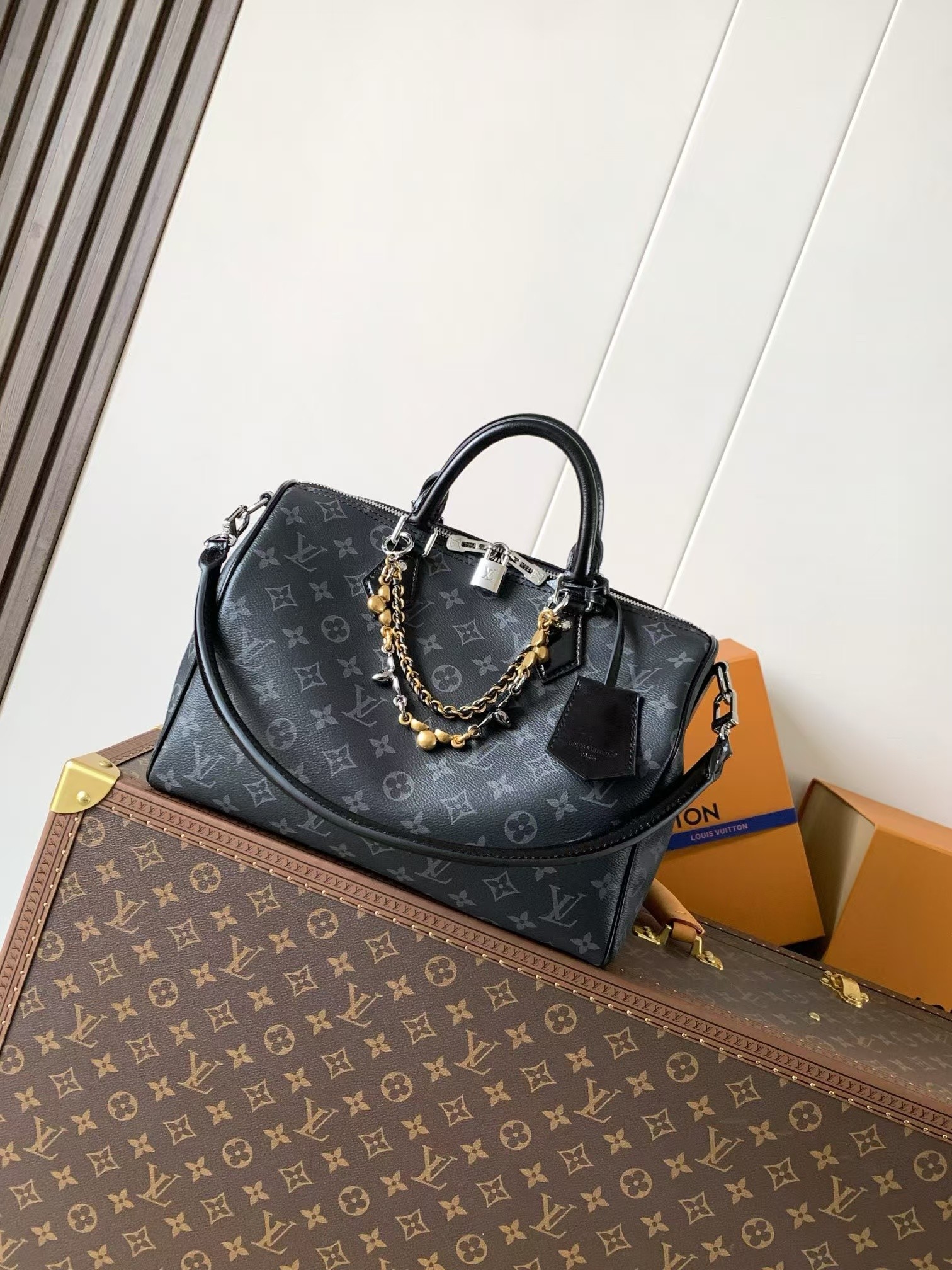 Louis Vuitton Speedy Soft 30 Handbag in Monogram Eclipse Canvas