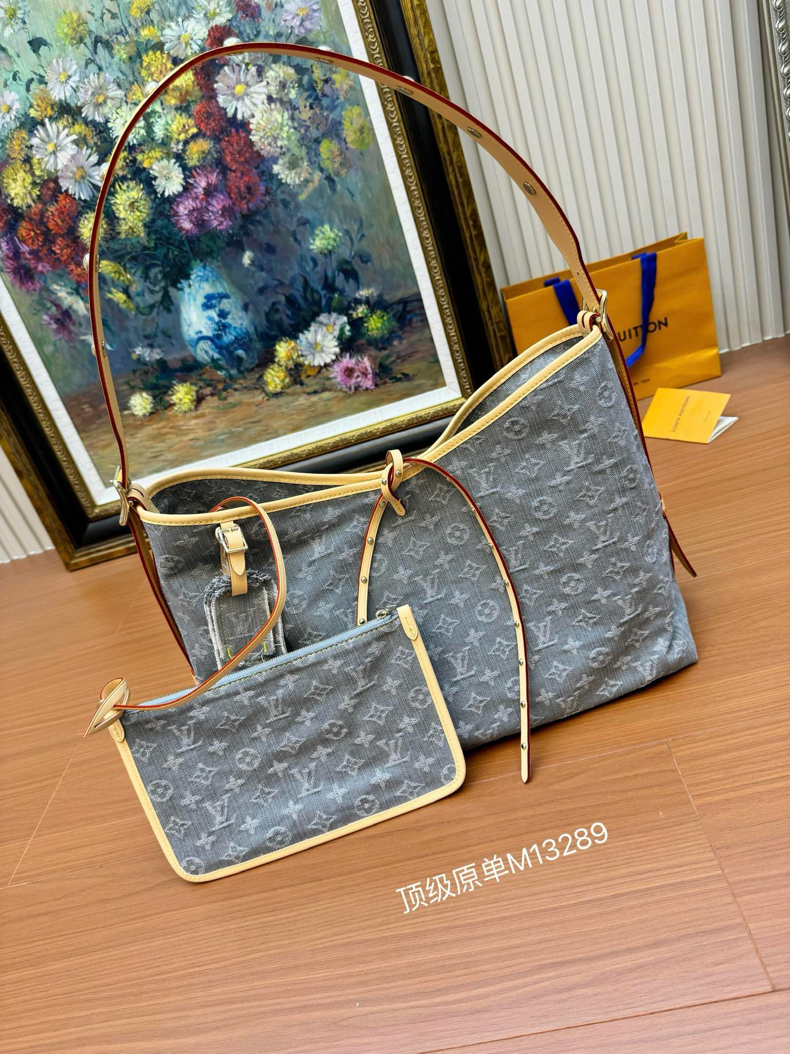 Louis Vuitton CarryAll Medium Monogram Denim Tote Bag