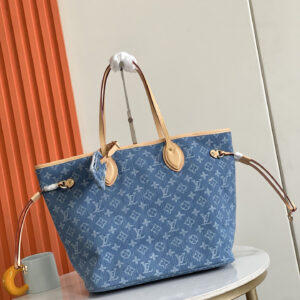Louis Vuitton Neverfull MM Monogram Denim Tote Bag
