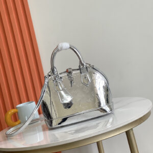 Louis Vuitton Alma BB Handbag in Silver Monogram Miroir Canvas