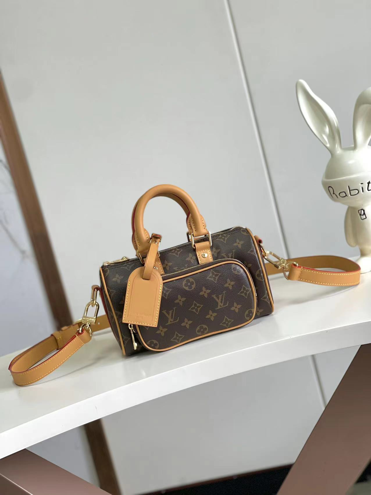 Keepall Bandoulière 25 Leather and Canvas Crossbody Bag