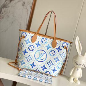 Louis Vuitton Neverfull MM Monogram Tiles Canvas Tote Bag