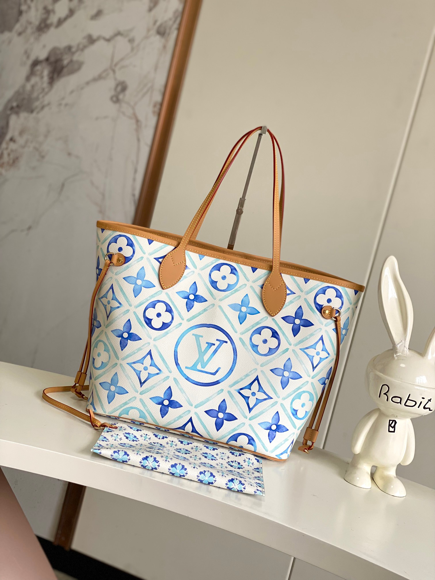 Louis Vuitton Neverfull MM Monogram Tiles Canvas Tote Bag