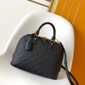 Alma PM Handbag in Black Monogram Empreinte Leather