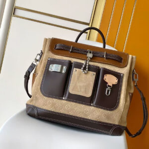 Louis Vuitton Steamer 40 Handbag, Apricot Colorblock