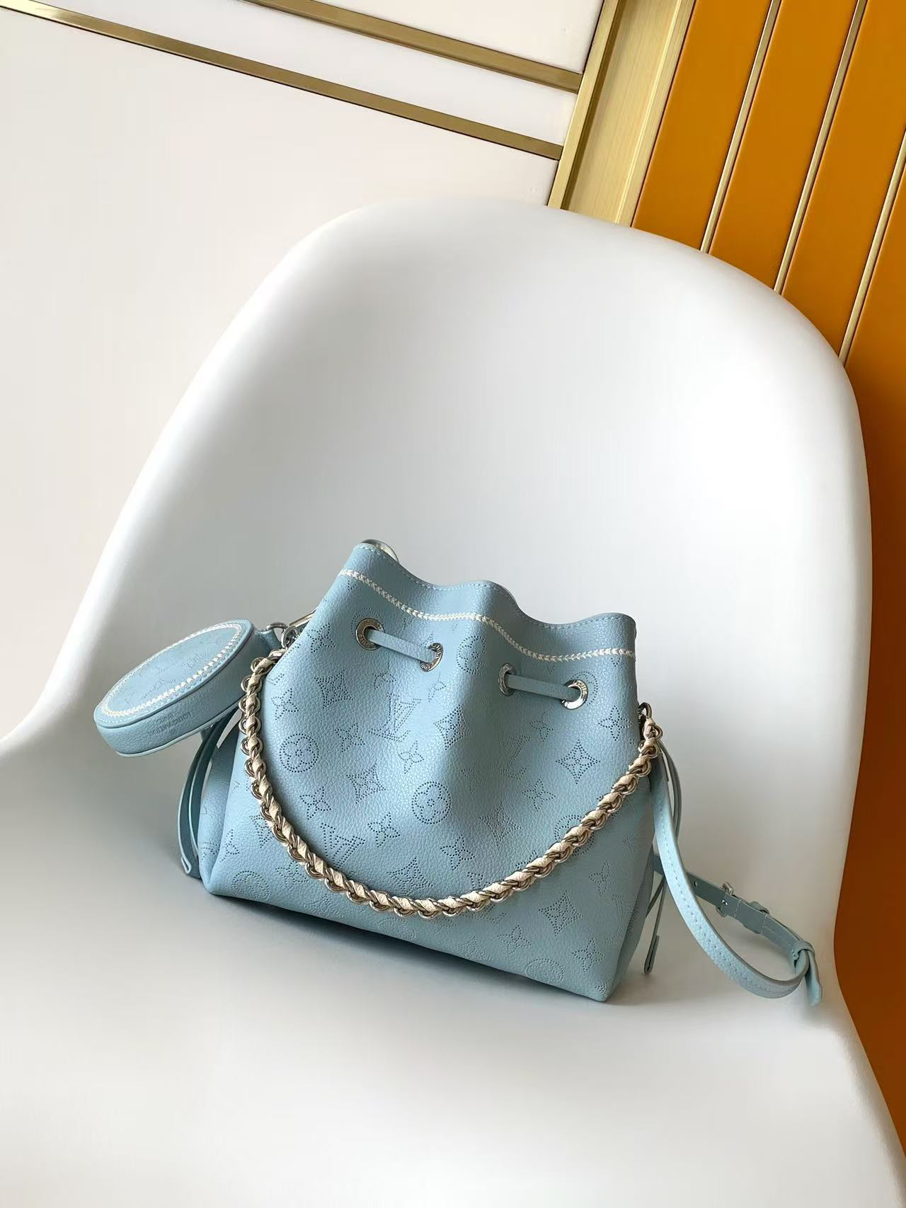 Monogram Perforated Leather Bucket Bag