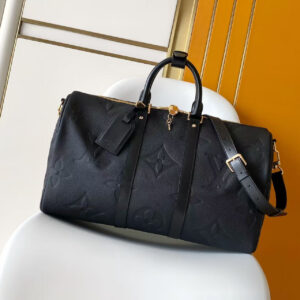 Louis Vuitton Keepall Bandouliere 45 Travel Bag – Black Monogram Empreinte Giant Leather