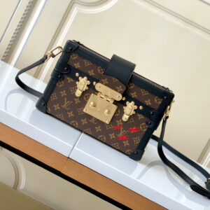 Louis Vuitton Petite Malle Handbag M45943 with Gold-Tone Hardware