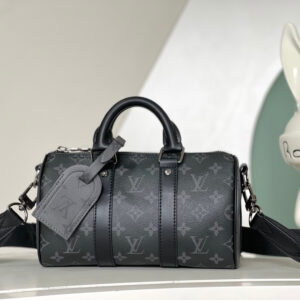 Louis Vuitton Keepall 25 Travel Bag in Monogram Eclipse Reverse Canvas