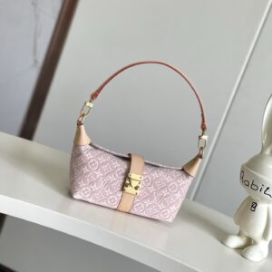 Pochette Mia Handbag in Pink Monogram Emblème Canvas