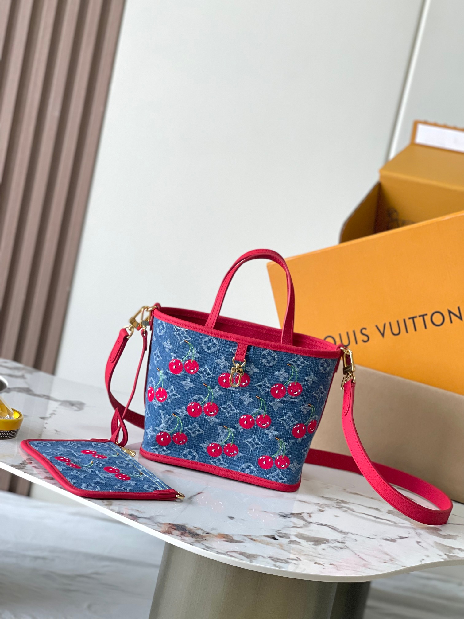 Louis Vuitton x Takashi Murakami Neverfull Inside Out BB Tote Bag