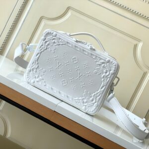 Handle Soft Trunk Handbag – White and Black