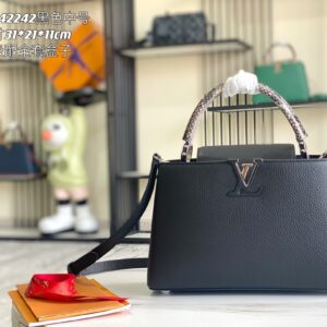 Louis Vuitton Capucines Handbag in Grained Cowhide and Python Leather