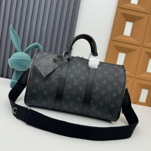 Louis Vuitton Keepall 35 Travel Bag in Monogram Eclipse Canvas
