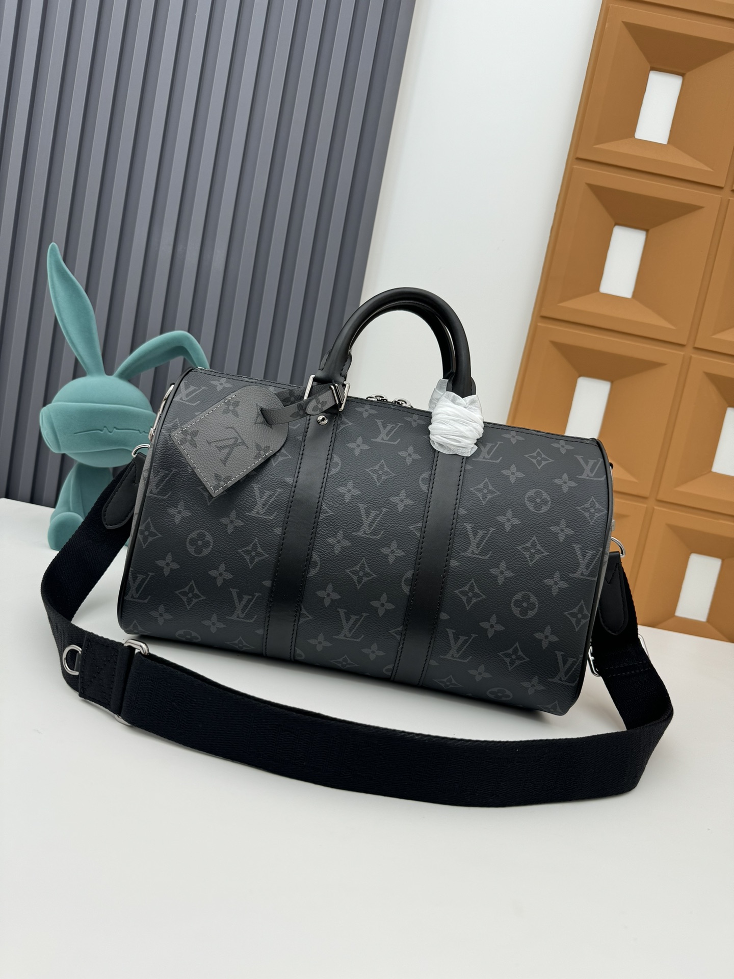 Louis Vuitton Keepall 35 Travel Bag in Monogram Eclipse Canvas
