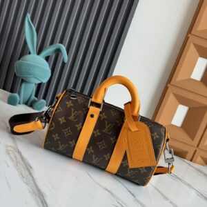 Louis Vuitton Keepall 25 Travel Bag in Monogram Eclipse Reverse Canvas