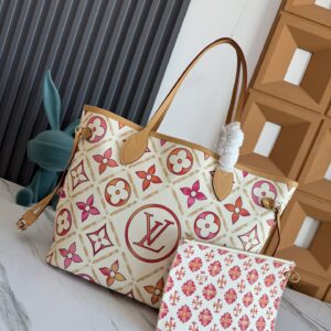 Louis Vuitton Neverfull MM Tote Bag in Monogram Tiles Canvas