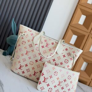 Louis Vuitton Neverfull MM Tote Bag in Monogram Empreinte Sunrise Aquarelle Leather