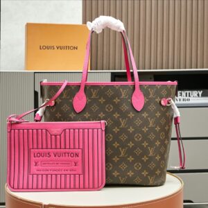 Louis Vuitton Neverfull MM Tote Bag in Damier Azur Canvas