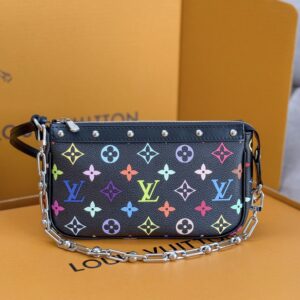 Pochette Accessoires M13404 White and M13663 Black Monogram Canvas Pouch