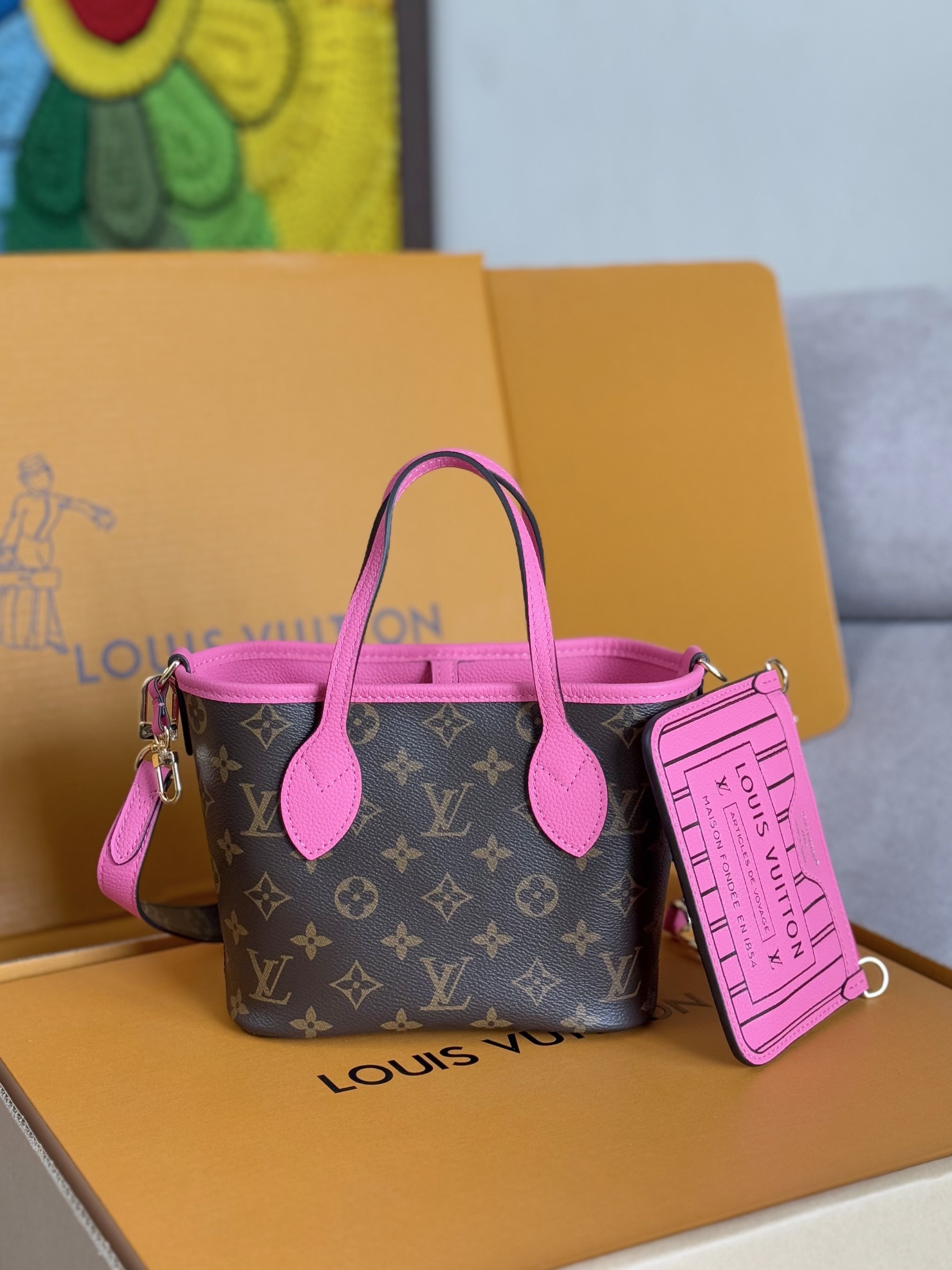 Neverfull Bandoulière Inside Out BB Reversible Tote Bag