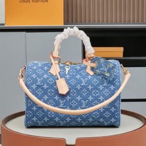 Louis Vuitton Speedy Bandouliere 30 Denim Handbag