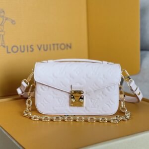 Louis Vuitton Pochette Metis East West Crossbody Bag in Monogram Empreinte Leather, Cherry Blossom Pink