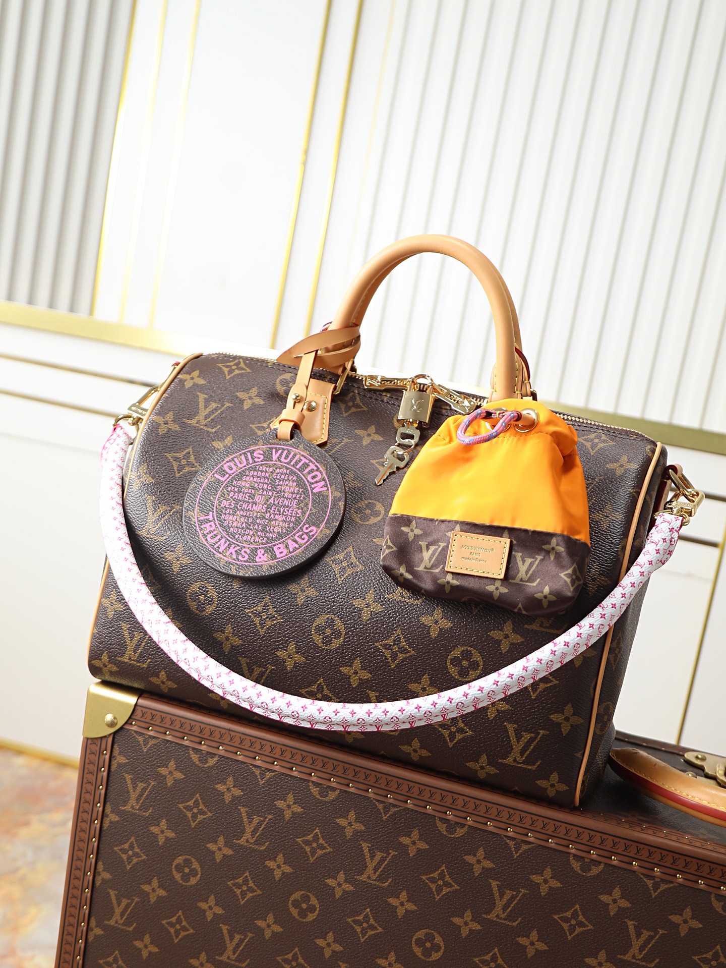Louis Vuitton Speedy Soft 30 Handbag, Paris À Vélo Series, Model M27512