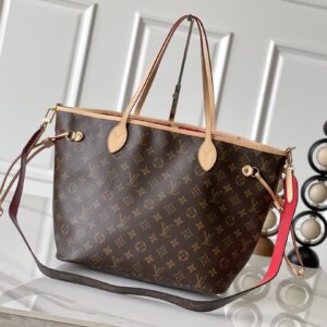 Neverfull MM Handbag in Damier Azur Canvas