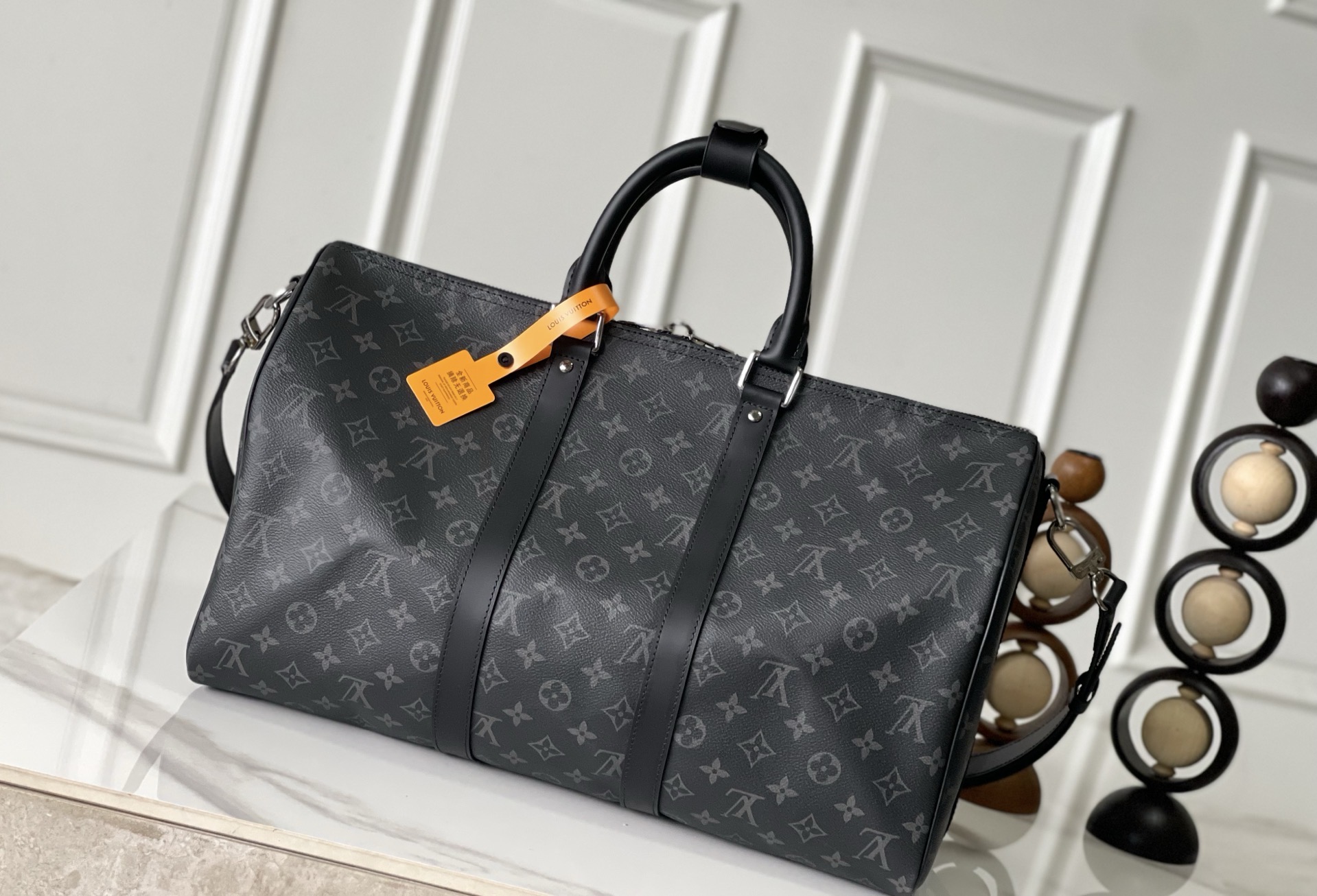 Louis Vuitton Keepall 45 Travel Bag in Monogram Eclipse Canvas