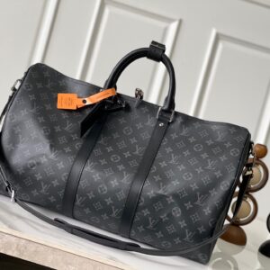 Louis Vuitton Keepall 45 Travel Bag in Monogram Eclipse Canvas