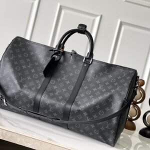 Louis Vuitton Keepall 45 Travel Bag in Monogram Eclipse Canvas