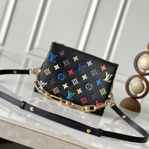Louis Vuitton Coussin BB Bag in Black Multicolor Lambskin