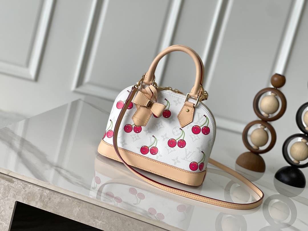Louis Vuitton x Murakami Alma BB Handbag - White Cherry Monogram